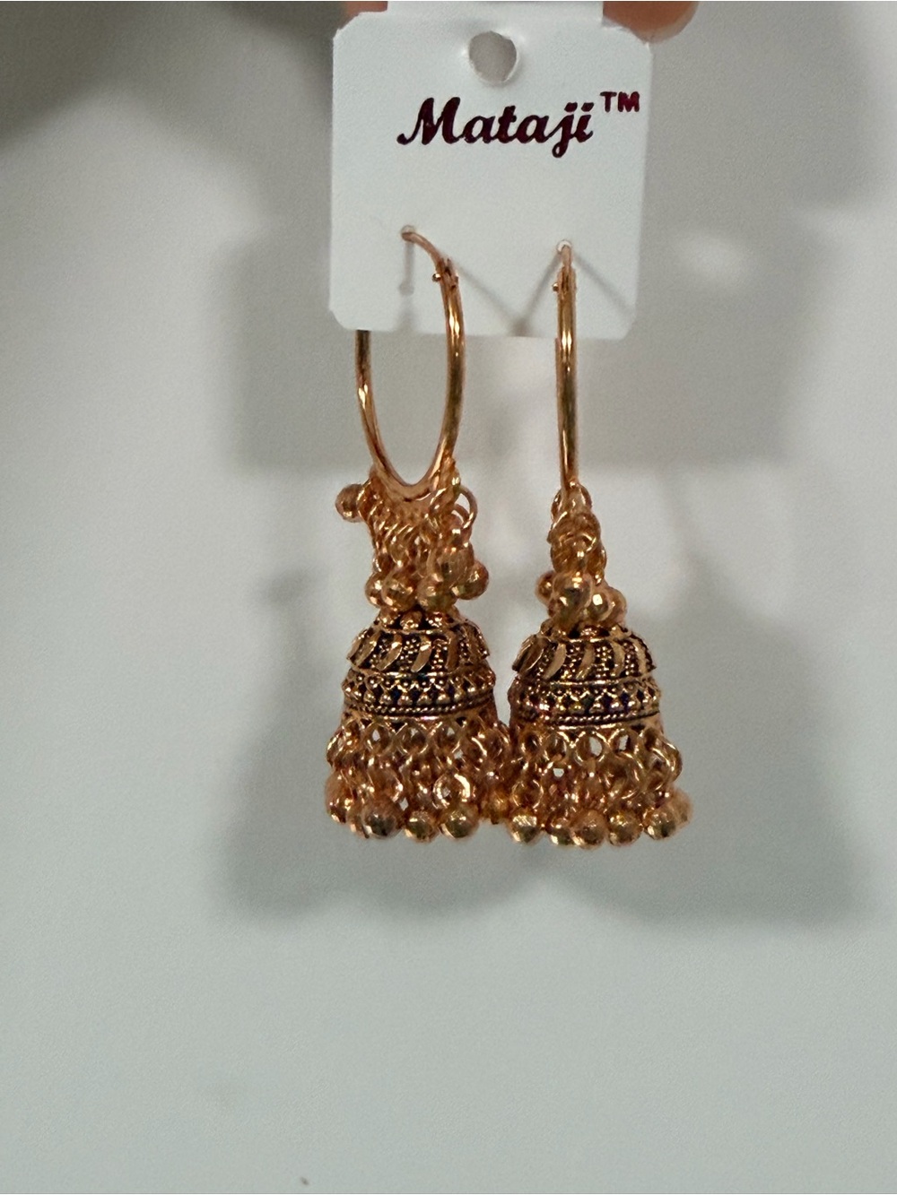 Maaji Gold Jhumka Hoop Earrings with Filigree Dangles